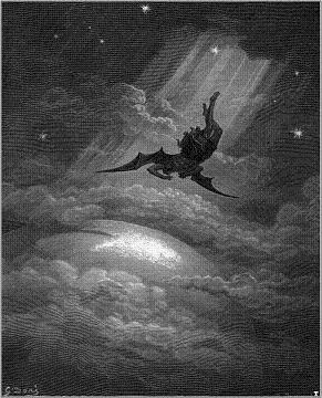 Satan, Ilustrácia z diela Paradise Lost, volné dílo